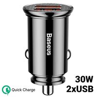 Incarcator Auto Baseus Quick Charger Dual USB 30W Black