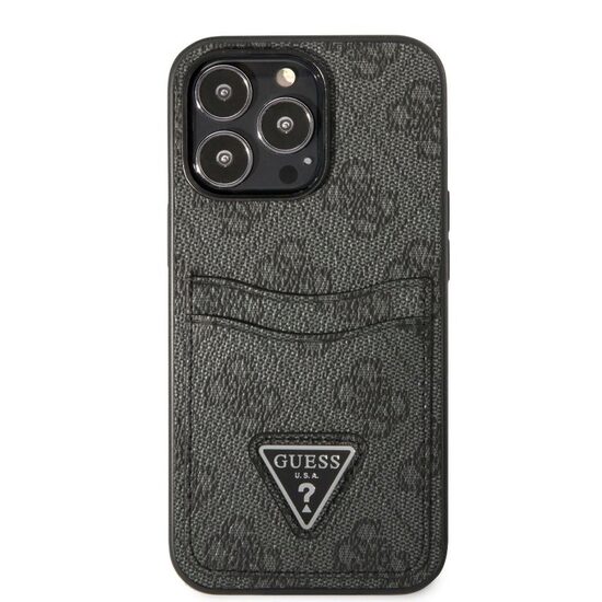 Husa iPhone 13 Pro Guess 4G Saffiano Double Card Negru