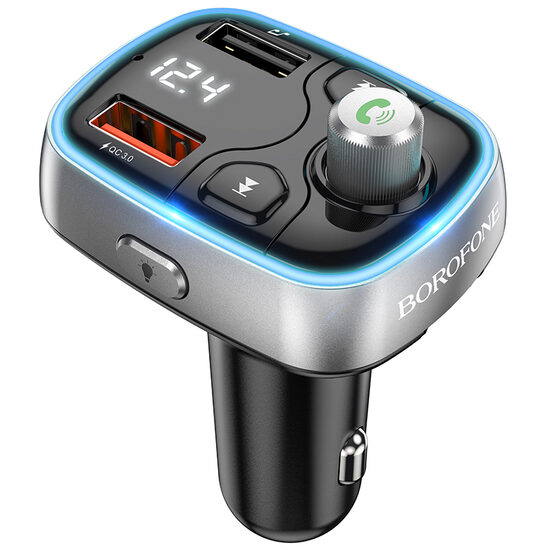 Modulator FM Borofone BC32 Sunlight Dual USB, Bluetooth, MP3, 2.4A, microSD, Negru