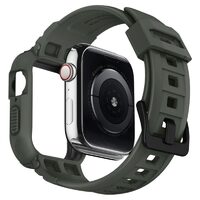 Husa Apple Watch 7/6/5/4/SE 44mm/45mm Spigen Rugged Armor Pro Military Green