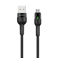 Cablu Borofone BU17 Starlight USB la MicroUSB, 1.2m, Negru