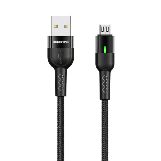 Cablu Borofone BU17 Starlight USB la MicroUSB, 1.2m, Negru