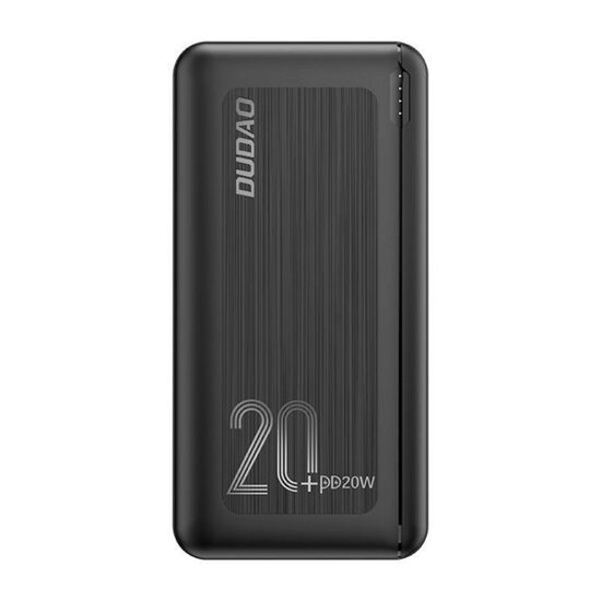 Acumulator extern Dudao 20000 mAh, Incarcare rapida 3.0, 20W, 2x USB / USB Type C Negru
