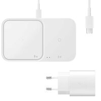 Incarcator Original Duo Pad Samsung Wireless 15W cu incarcare rapida Alb (incarcator priza inclus)
