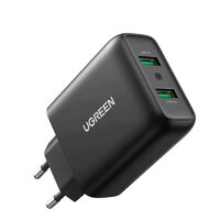 Incarcator Priza Ugreen Quick Charger 36W, 2 x USB, 5V/3A, Negru