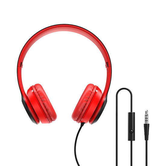 Casti Over-Ear Borofone BO5 Star cu microfon, Jack 3.5mm, Rosu