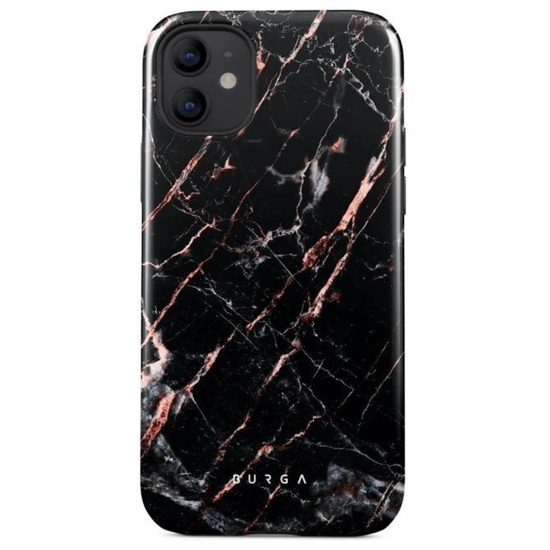 Husa iPhone 12 / 12 Pro Burga Dual Layer Rose Gold Marble