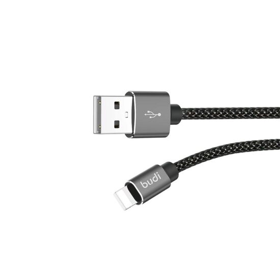 Budi Cablu USB Lightning Black 3m (impletitura textila)