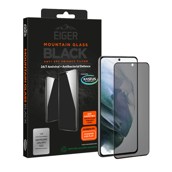 Folie Samsung Galaxy S22 Eiger Sticla 3D Privacy Mountain Glass Black