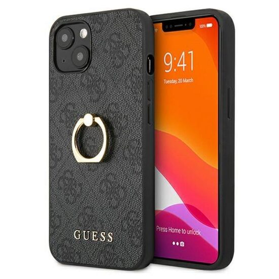 Husa iPhone 13 Mini Guess PU 4G Ring Gri