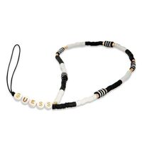 Snur / Pandantiv telefon Guess Heishi Beads Alb / Negru
