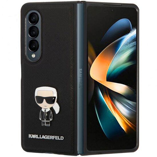Husa Samsung Galaxy Z Fold4 Karl Lagerfeld Saffiano Ikonik Negru
