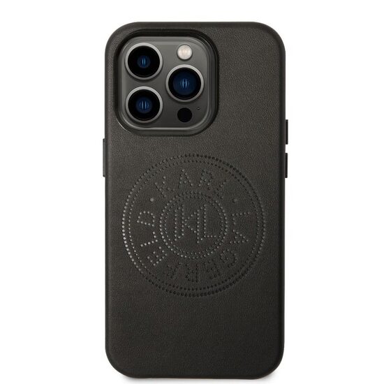 Husa iPhone 14 Pro Karl Lagerfeld PU Leather Perforated Logo Black