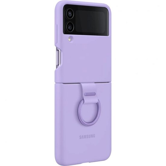 Husa Originala cu inel Samsung Galaxy Z Flip4 Silicone Cover Mov