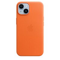 Husa Originala iPhone 14 Apple Leather, MagSafe, Orange