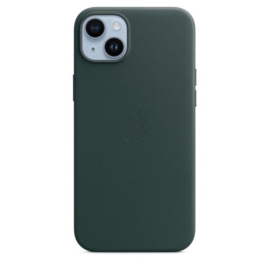 Husa Originala iPhone 14 Plus Apple Leather, MagSafe, Forest Green