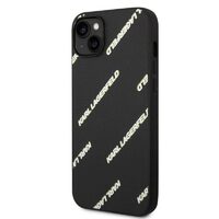 Husa iPhone 14 Karl Lagerfeld Grained Leather Logomania Negru