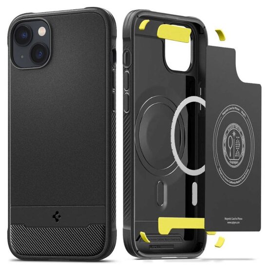 Husa iPhone 14 Spigen Rugged Armor MagSafe Matte Black