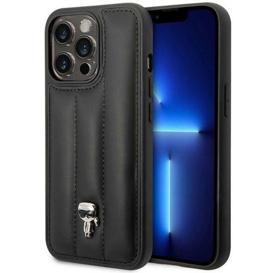 Karl Lagerfeld Husa Quilted Puffy Ikonik Logo iPhone 14 Pro Max Negru