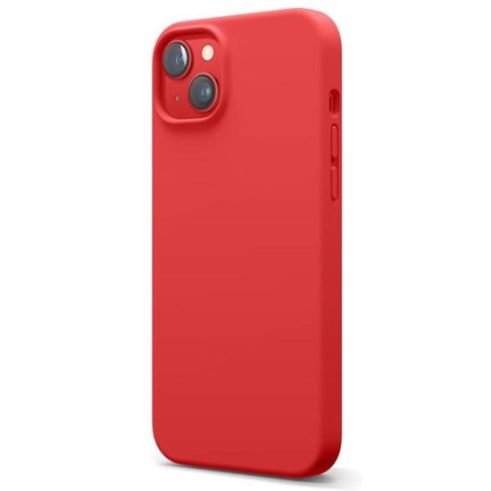 Lemontti Husa Liquid Silicon MagCharge iPhone 14 Rosu (protectie 360°, material fin, captusit cu microfibra)