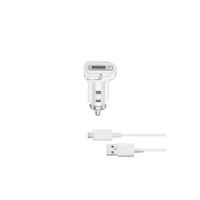 Set Incarcator Auto Cellularline 5W+Cablu Date Micro Usb 1m Alb