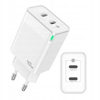 Prestico Incarcator Retea F16 2 x USB-C, PD, Fast Charge, 40W Alb