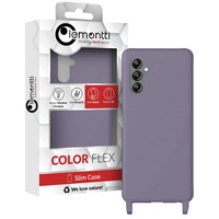Lemontti Husa Silicon cu Snur Samsung Galaxy A24 5G Mov (protectie 360°, material fin, captusit cu microfibra)