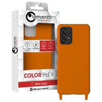 Lemontti Husa Silicon cu Snur Samsung Galaxy A33 5G Portocaliu (protectie 360°, material fin, captusit cu microfibra)