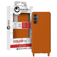 Lemontti Husa Silicon cu Snur Samsung Galaxy A14 5G Portocaliu (protectie 360°, material fin, captusit cu microfibra)