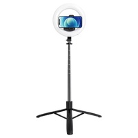 Usams Lampa circulara Light Ring cu trepied si suport telefon inclus, Negru