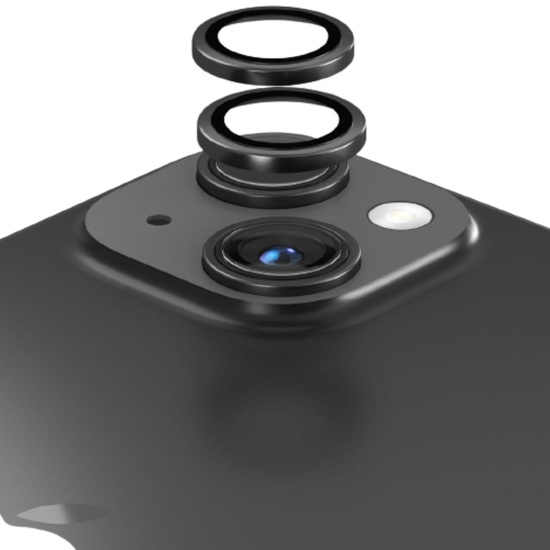 Devia Folie Sticla Camera Peak Series iPhone 15 / 15 Plus pachet de 2 buc Negru