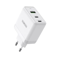 Duzzona Incarcator Retea GaN Fast Charging USB, 2x Type-C, 65W Alb