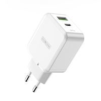 Duzzona Incarcator Retea GaN Fast Charging Dual Port USB si Type-C, 30W Alb