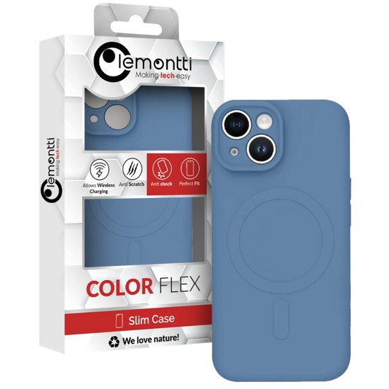 Lemontti Husa Silicon iPhone 15 MagSafe Albastru