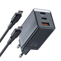 Mcdodo Set Incarcator Retea GaN5 Mini Pro Fast Charger 67W, Port 2xType-C+ 1xUSB-A, cablu Type-C, 2 m, Black