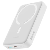 Baseus Acumulator extern Mini Wireless Fast Charger 10000mAh, 30W, cablu Type-C la Type-C, 30cm, Alb