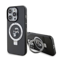Karl Lagerfeld Husa Ringstand Karl & Choupette MagSafe iPhone 15 Pro Max Negru