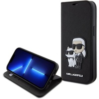 Karl Lagerfeld Husa Book PU Saffiano Karl & Choupette iPhone 15 Negru