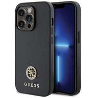 Guess Husa 4G Strass Metal Logo iPhone 15 Pro Max Negru