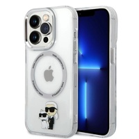 Karl Lagerfeld Husa MagSafe Karl & Choupette iPhone 15 Pro Transparent