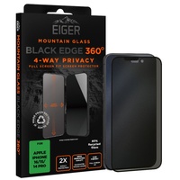 Eiger Folie Sticla Privacy Mountain Black Edge 360 iPhone 16 / 15 / 14 Pro