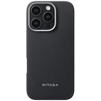 Pitaka Husa Ultra-Slim Aramida Magsafe iPhone 16 Pro Max Black / Grey