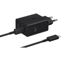 Samsung Set Incarcator Retea Super Fast Charger Common Duo 50W, 2 x USB Type-C, cablu Type-C - Type-C (5A), Black