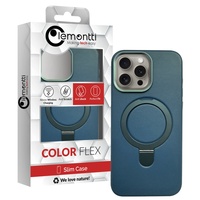 Lemontti Husa Piele MagSafe cu inel stand iPhone 16 Pro Verde