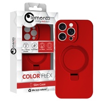 Lemontti Husa Liquid Silicon MagSafe iPhone 15 Pro Max cu suport Rosu