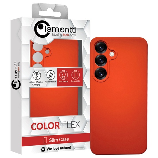 Lemontti Husa Silicon Soft Slim Samsung Galaxy S25 Portocaliu