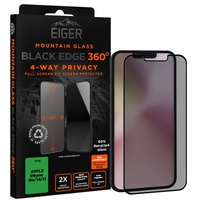 Eiger Folie Sticla Privacy Mountain Black Edge 360 iPhone 16e / iPhone 14 / iPhone 13 / iPhone 13 Pro