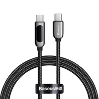 Baseus Cablu Type-C la Type-C 100W Display Fast Charge, 1m Black
