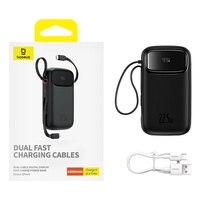 Baseus Acumulator extern QPow Pro+ 10000mAh, 22.5W, Lightning, 2xType-C, USB, cablu USB-C 30 cm, Negru