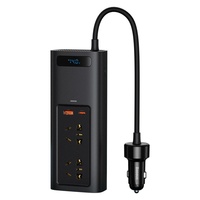 Baseus Invertor Electric Auto 12V, 150W, 2 x Priza EU 220V, 1 x USB-A, 1 x Type-C, Negru